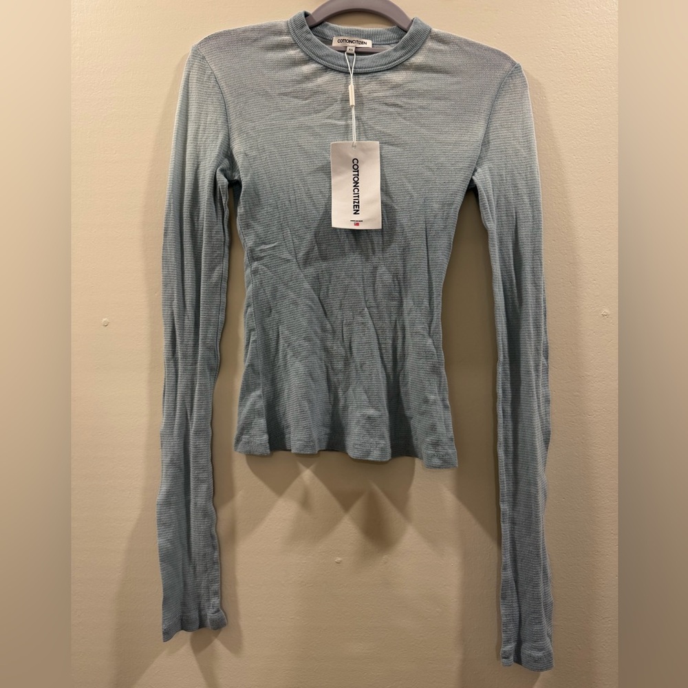 Revolve NWT cotton citizen XS Long Sleeve 100% cotton blue shirt - Picture 3 of 3